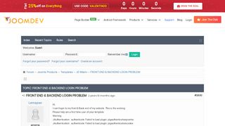 
                            10. JoomDev: FRONT END & BACKEND LOGIN PROBLEM (1/1)