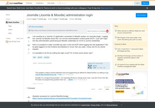 
                            3. Joomdle (Joomla & Moodle) administration login - Stack Overflow