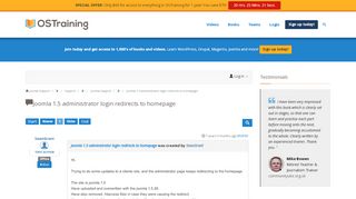 
                            10. Joomla 1.5 administrator login redirects to homepage - [OSTraining ...