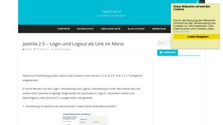 
                            4. Joomla 2.5 – Login und Logout als Link im Menü – TASTE-OF-IT