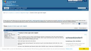 
                            9. Joomla 3.2 Kein Login mehr möglich - Joomla CMS Support Forum