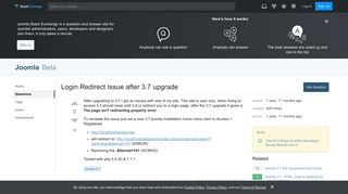 
                            8. joomla 3.7 - Login Redirect Issue after 3.7 upgrade - Joomla Stack ...