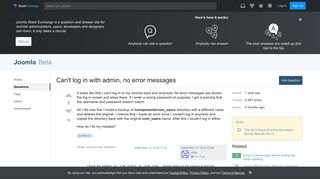 
                            2. joomla 3.x - Can't log in with admin, no error messages - Joomla ...