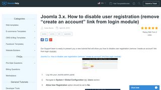 
                            12. Joomla 3.x. How to disable user registration (remove 