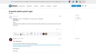 
                            4. Joomla admin panel Login - Joomla - Bitnami Community