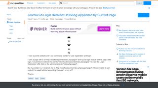 
                            1. Joomla Cb Login Redirect Url Being Appended by Current Page ...