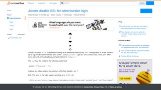 
                            4. Joomla disable SSL for administrator login - Stack Overflow