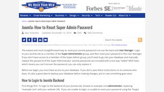 
                            12. Joomla: How to Reset Super Admin Password | We Rock Your Web