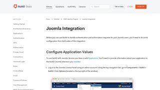 
                            9. Joomla Integration - Auth0