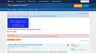 
                            3. Joomla login and sessions from external php - Joomla! Forum ...