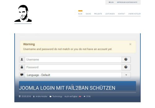 
                            12. Joomla Login mit Fail2ban schützen - Andre Hotzler