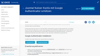 
                            13. Joomla! Nutzer-Konto mit Google Authenticator schützen - 1&1 IONOS ...