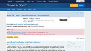 
                            2. Joomla site not logging failed login attempts - Joomla! Forum ...