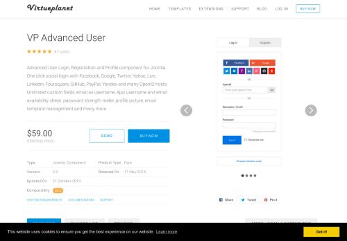 
                            5. Joomla Social Login and Advanced User Management - VirtuePlanet