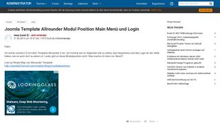 
                            9. Joomla Template Allrounder Modul Position Main Menü und Login ...