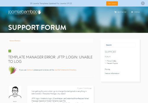 
                            5. Joomlabamboo Support Forum :: Topic: Template Manager error: JFTP ...