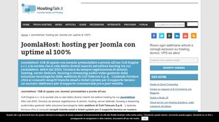 
                            8. JoomlaHost: hosting per Joomla con uptime al 100% - Hosting Talk