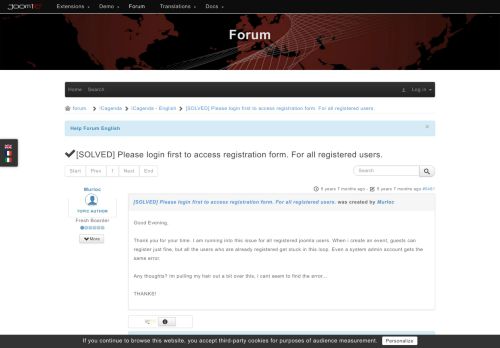 
                            10. JoomliC - [SOLVED] Please login first to access registration form ...