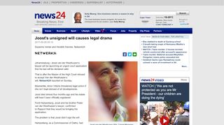 
                            12. Joost's unsigned will causes legal drama | News24