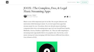 
                            12. JOOX : The Complete, Free, & Legal Music Streaming Apps - Medium