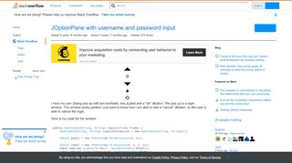 
                            1. JOptionPane with username and password input - Stack Overflow