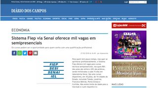 
                            7. Jornal Diário dos Campos | Sistema Fiep via Senai oferece mil vagas ...