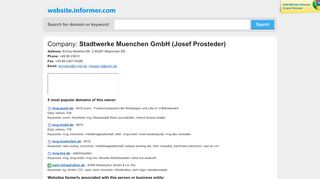 
                            7. Josef Prosteder Stadtwerke Muenchen GmbH at Website Informer