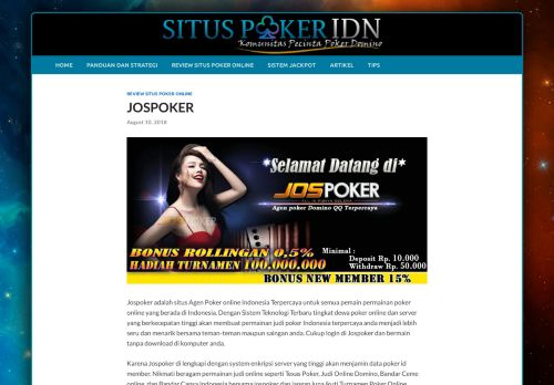 
                            12. JOSPOKER | - Situs Poker Online