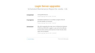 
                            11. Jostle - CA Status - Login Server upgrades