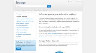 
                            10. Journal authors - Information & resources for journal authors | Springer