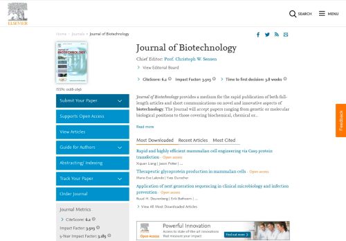 
                            6. Journal of Biotechnology - Elsevier