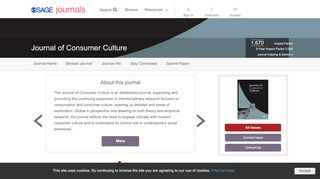 
                            8. Journal of Consumer Culture: SAGE Journals