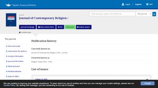 
                            6. Journal of Contemporary Religion - Taylor & Francis Online