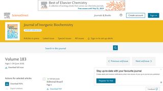 
                            9. Journal of Inorganic Biochemistry | Vol 183, Pages 1-190 (June 2018 ...