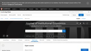 
                            9. Journal of Institutional Economics - Cambridge University Press