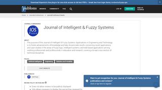 
                            10. Journal of Intelligent & Fuzzy Systems | Publons
