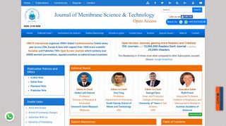 
                            7. Journal of Membrane Science and Technology- Open Access Journals