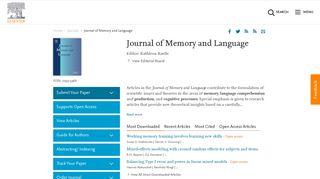 
                            11. Journal of Memory and Language - Elsevier