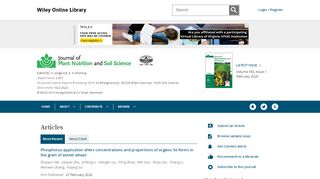 
                            6. Journal of Plant Nutrition and Soil Science - Wiley Online Library