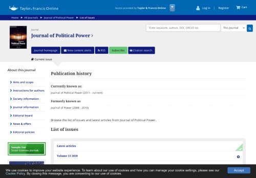 
                            3. Journal of Political Power - Taylor & Francis Online