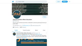 
                            11. Journal of Public Affairs Education (@JPAEJournal) | Twitter
