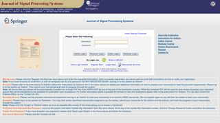 
                            12. Journal of Signal Processing Systems - Editorial Manager