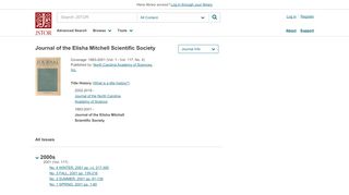 
                            9. Journal of the Elisha Mitchell Scientific Society on JSTOR