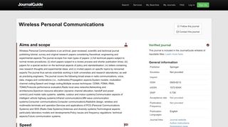 
                            9. JournalGuide - Wireless Personal Communications