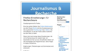
                            13. Journalismus & Recherche » Firefox-Erweiterungen für Rechercheure