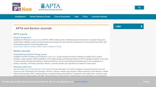 
                            11. Journals (APTA & Section) - PTNow