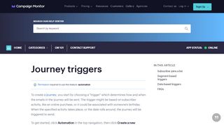 
                            9. Journey triggers | Campaign Monitor