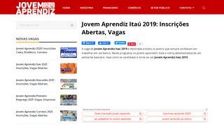 
                            5. JOVEM APRENDIZ ITAÚ 2019 → Inscrições Abertas, Vagas