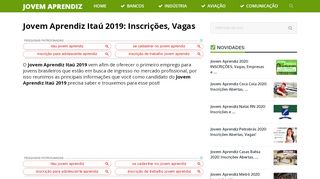 
                            9. Jovem Aprendiz Itaú 2019 → Inscrições, Vagas【ACESSE AQUI】