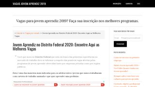 
                            9. Jovem Aprendiz no Distrito Federal 2019: Encontre Aqui as Melhores ...